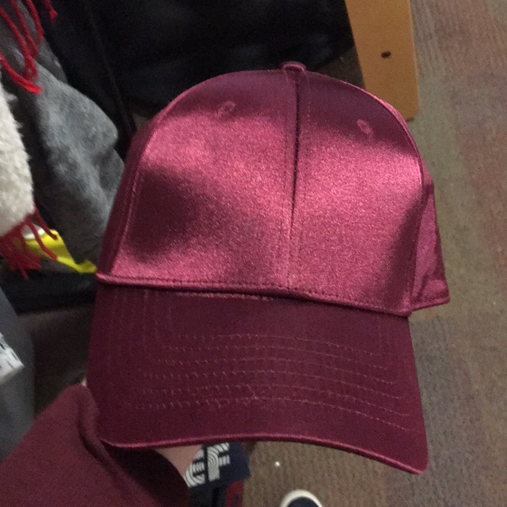 Satin burgundy hat